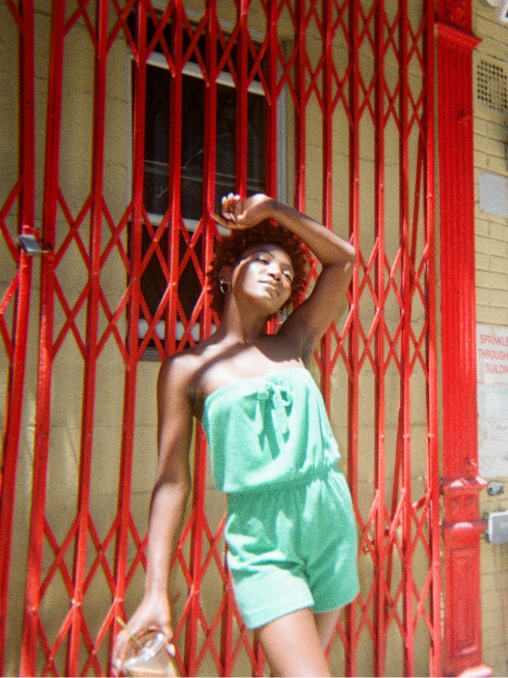 70s Kelly Green Terry Cloth Romper M